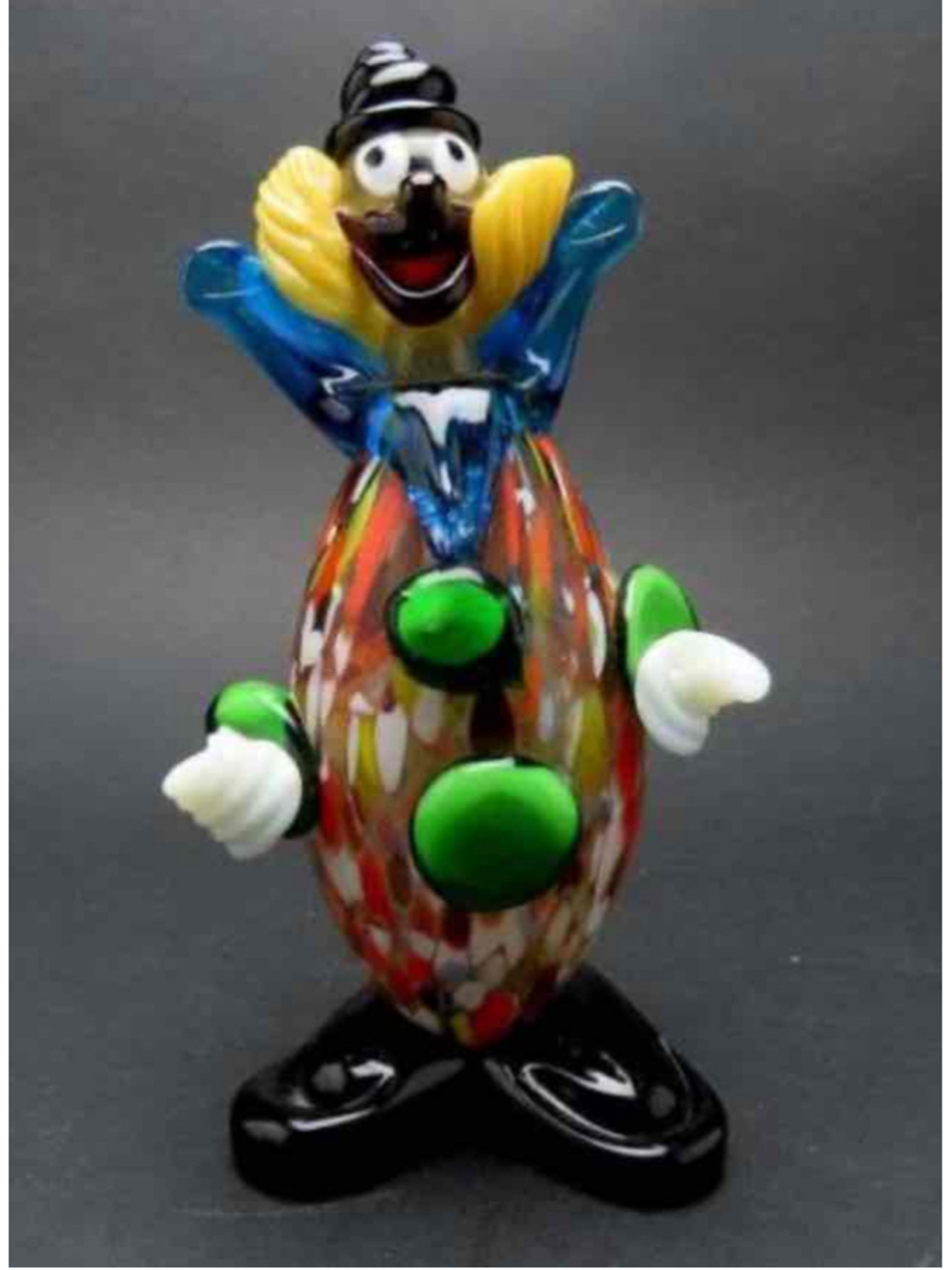 Murano Glass Clown Figurine One Size Multicolor Decor